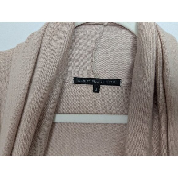 Beautiful People sz. S Cardigan Duster Jersey Knit Ribbed Knit Sleeves Sweater - Picture 12 of 13